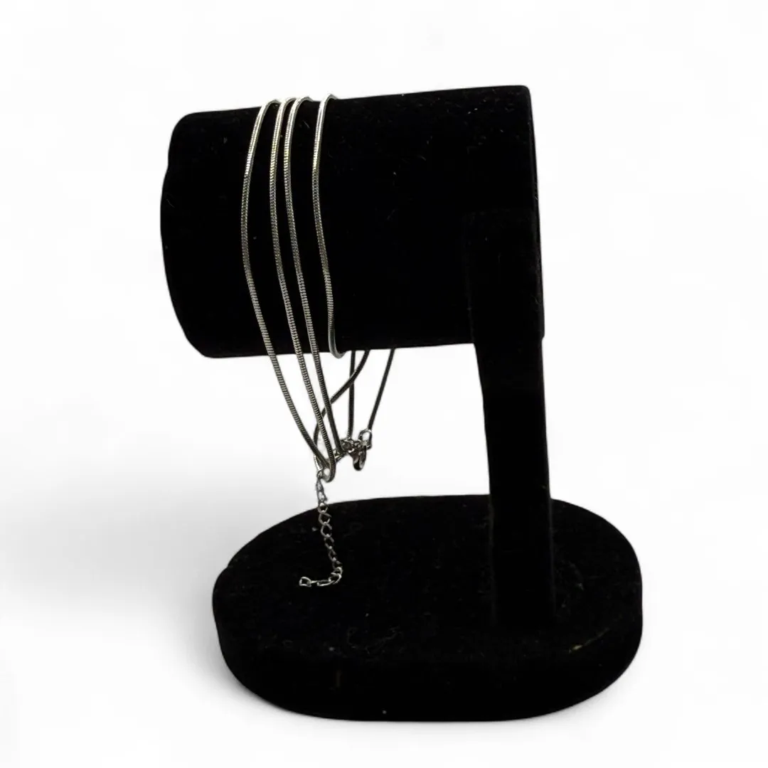 PULSEIRA RABO DE RATO 70CM LISA-  BANHADO A RÓDIO BRANCO