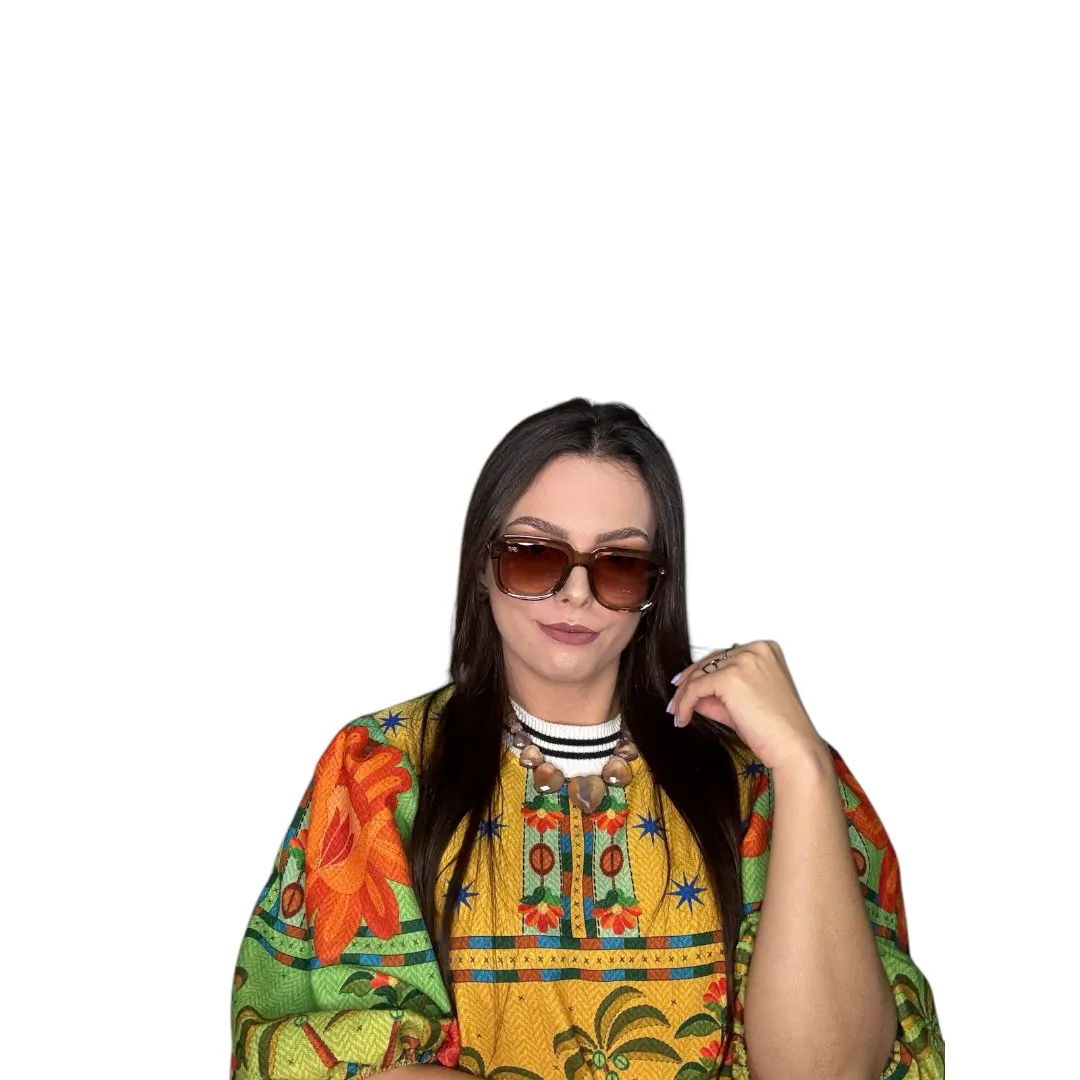 ÓCULOS DE SOL QUADRADO RETRO LENTE MARROM CLARO DEGRADE ARMAÇÃO MARROM TRASPARENTE COM PROTEÇÃO UV 400 - MARCA PROPRIA