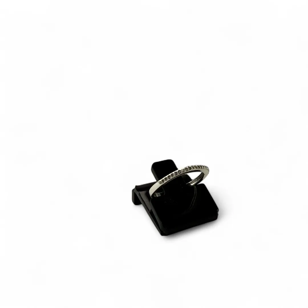 ANEL APARADOR COM MICRO ZIRCONIA FINO  CRAVADA CRISTAL Nº 23- BANHADO A PRATA 925