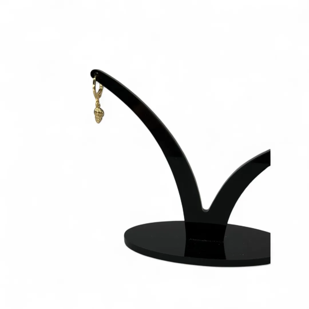 BRINCO ARGOLA COM PENDURICALHO CONCHA CARACOL LISA - BANHADO A OURO 18K