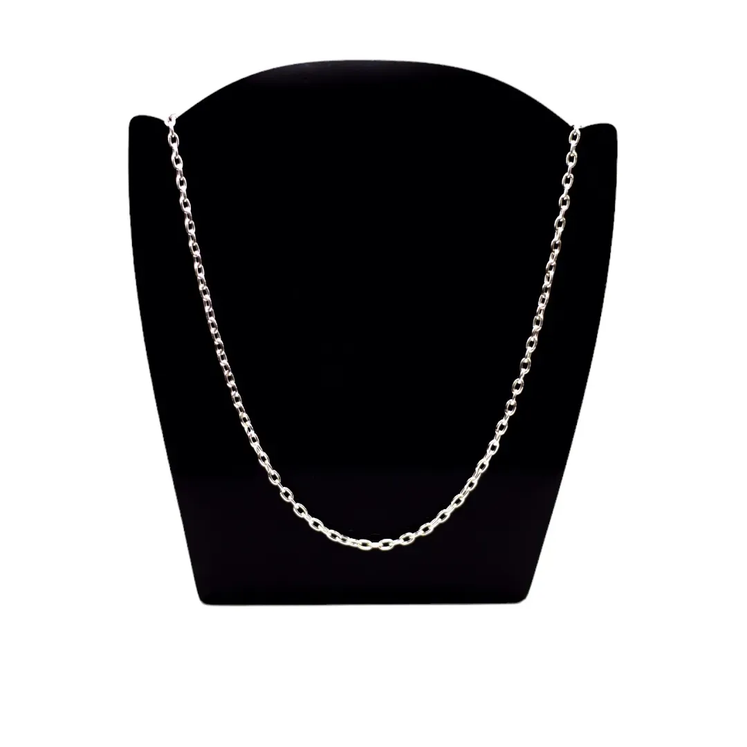 CORRENTE MASCULINA ELO CARTHIE ABAULADO FINO 70CM- BANHADO A PRATA 925