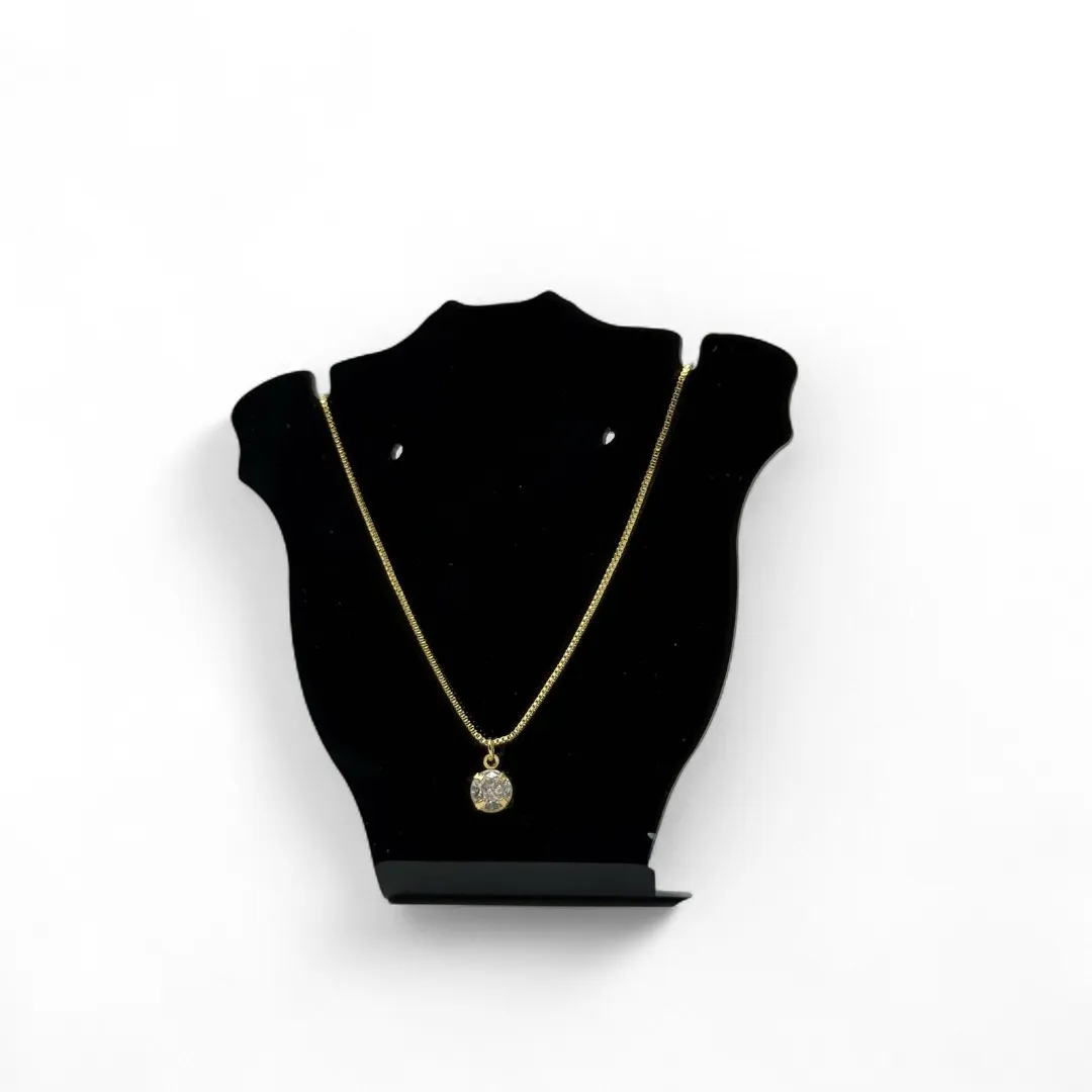 CORRENTE VENEZIANA PONTO DE LUZ REDONDO LISO S/ EXTENSOR - BANHADO A OURO 18K