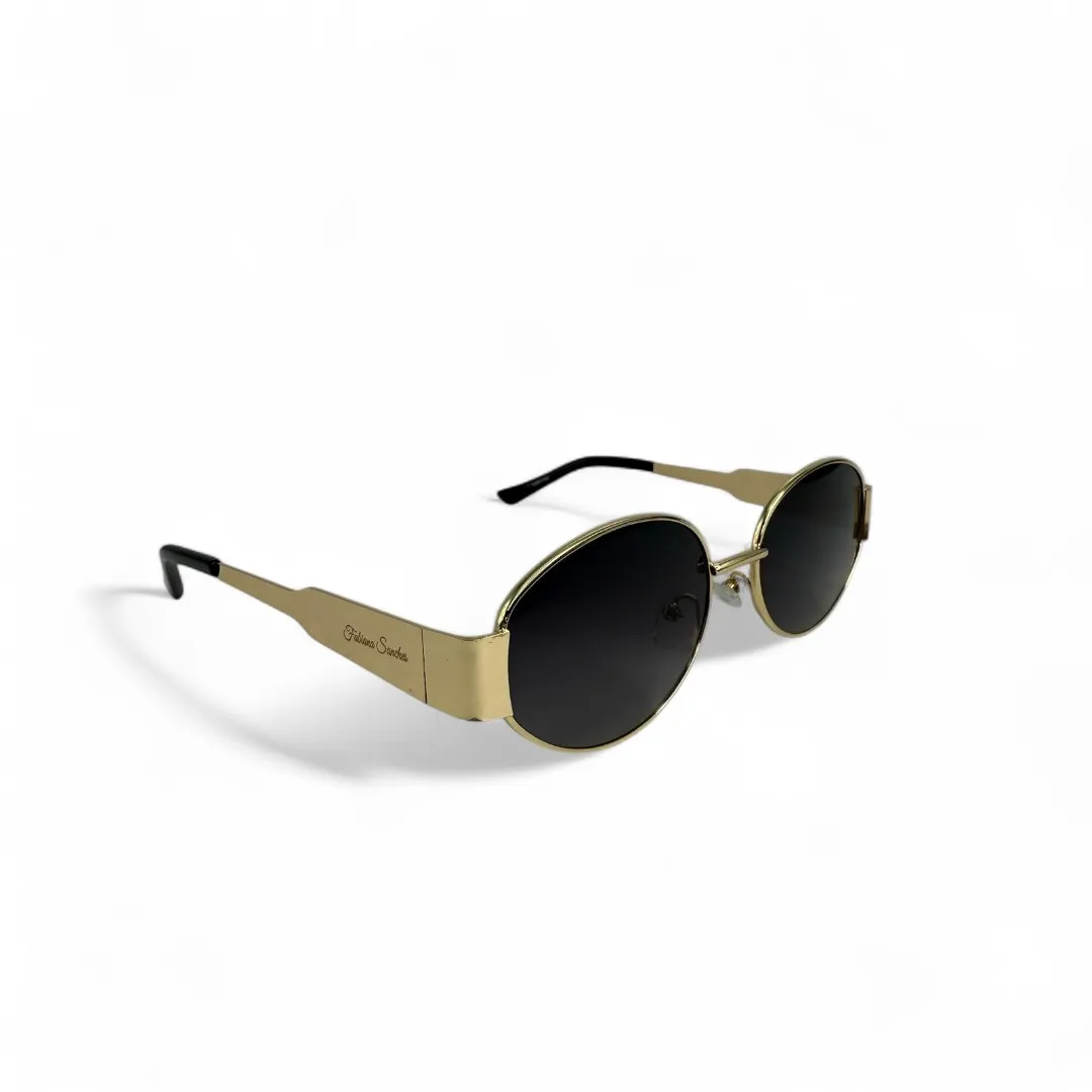OCULOS DE SOL OVAL LENTE PRETA ARMAÇÃO ROSÉ GOLD COM PROTEÇÃO UV 400 - MARCA PROPRIA