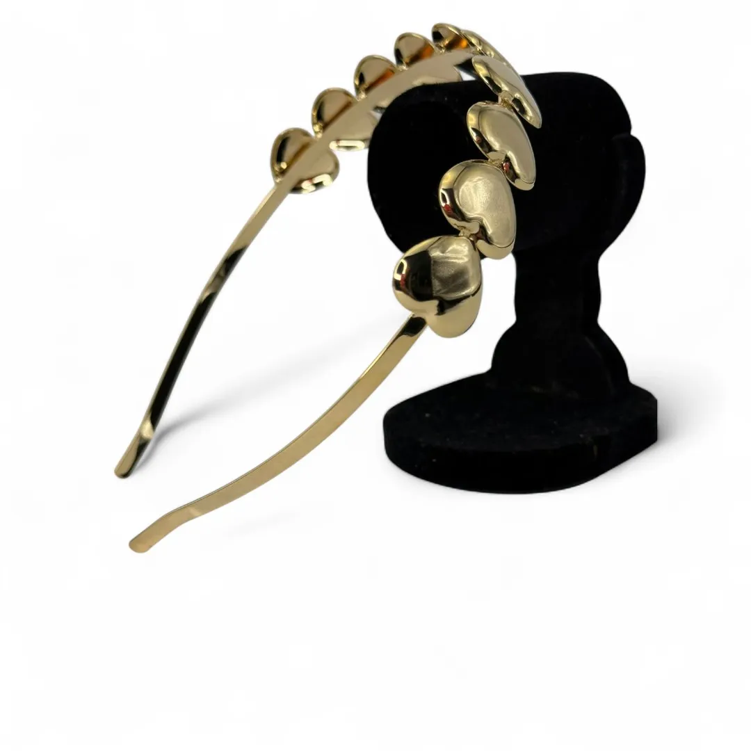 TIARA CORAÇÃO CHEIO - BANHADO A OURO 18K