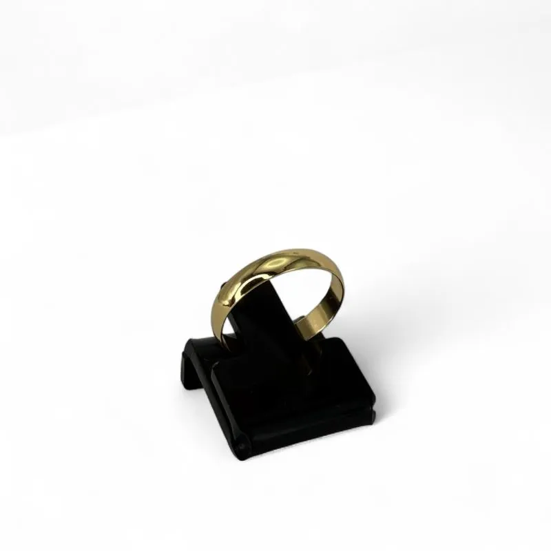 ALIANÇA TRADICIONAL REDONDA 4MM Nª25- BANHADO A OURO 18K