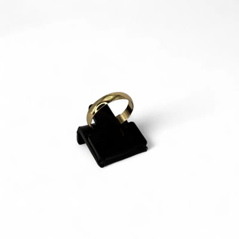 ALIANÇA TRADICIONAL REDONDA 4MM Nª26- BANHADO A OURO 18K