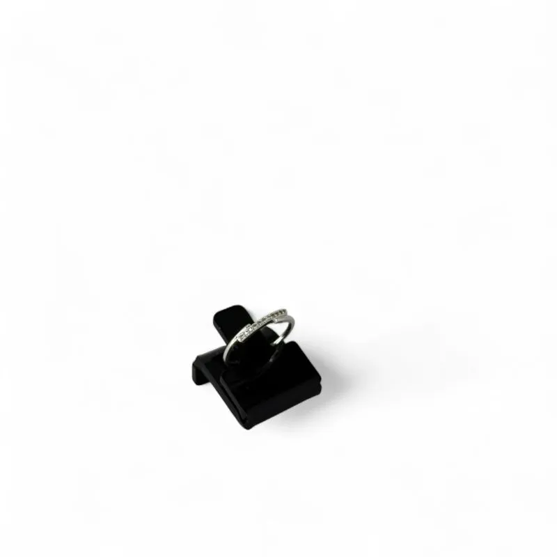 ANEL FIO TRIPLO LISO E FIO COM MICRO ZIRCONIA CRISTAL Nª16 - BANHADO A PRATA 925