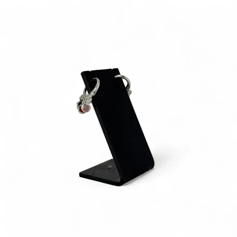 BRINCO ARGOLA COM PENDURICALHO PONTO DE LUZ COLORIDO - BANHADO A PRATA 925