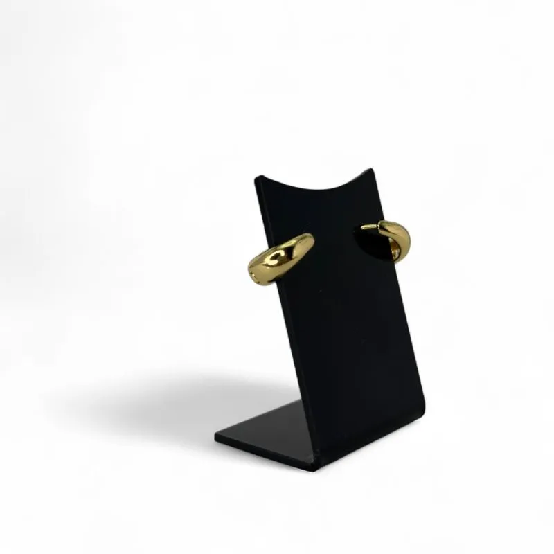 BRINCO ARGOLA GORDINHA CLASSICA LISA GRANDE - BANHADO A OURO 18K