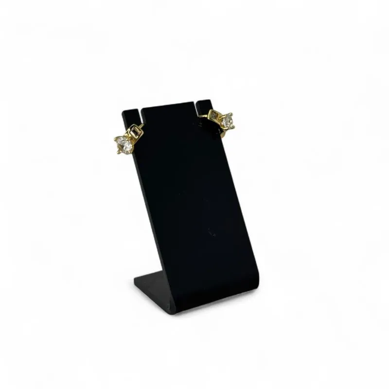 BRINCO ARGOLA PEQUENA COM PONTO DE LUZ E NAVETE CRISTAL - BANHADO A OURO 18K