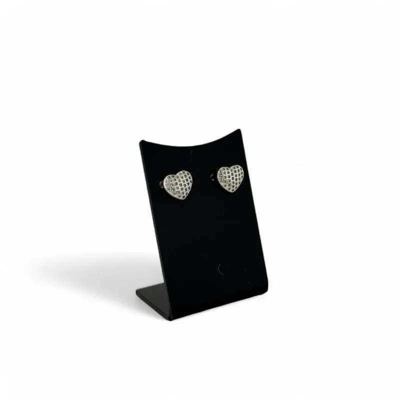 BRINCO CORAÇÃO CHEIO ZIRCONIA CRISTAL - BANHADO A PRATA 925