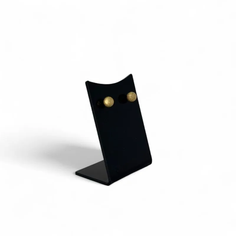 BRINCO PEQUENO BOLINHA MÉDIA FOSCA  - BANHADO A OURO 18K