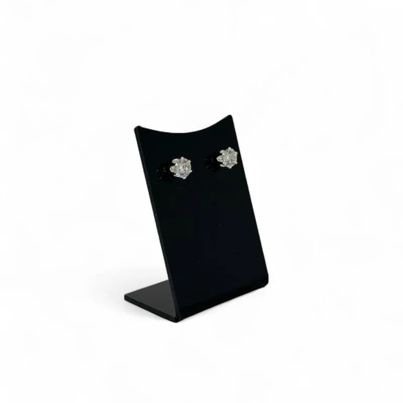 BRINCO PEQUENO PONTO DE LUZ CRISTAL GRANDE FLOR CRISTAL- BANHADO A PRATA 925