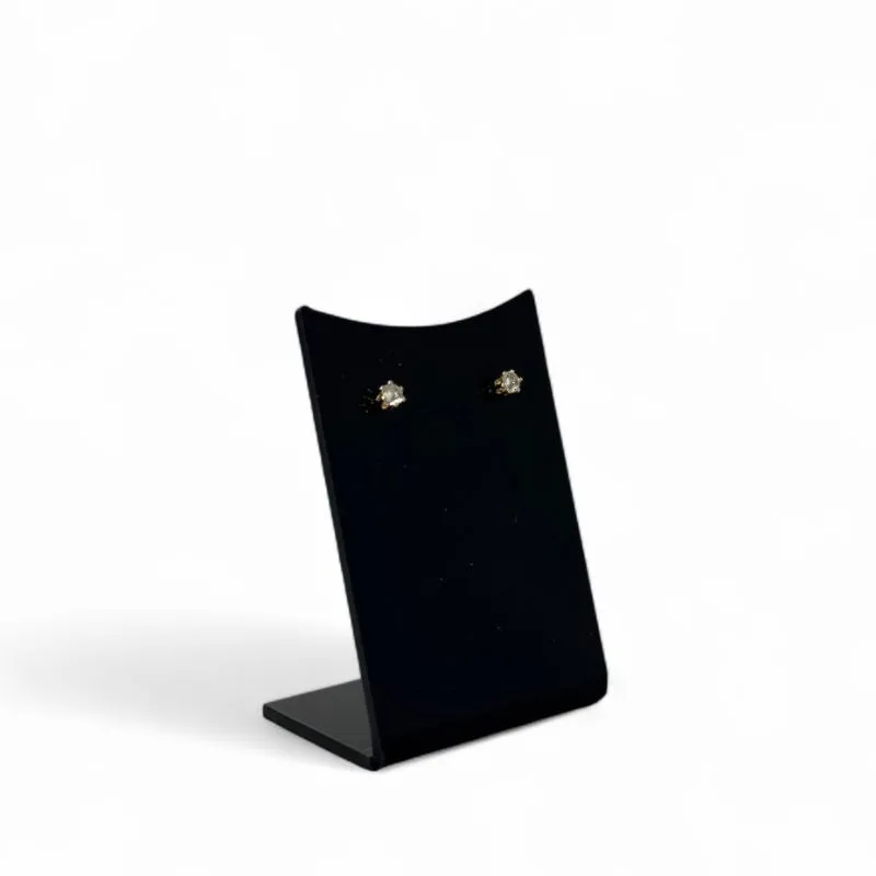 BRINCO PEQUENO PONTO DE LUZ PEQUENO FLOR CRISTAL- BANHADO A OURO 18K