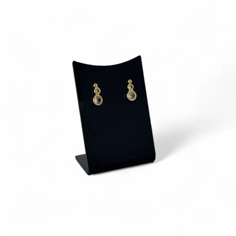 BRINCO PONTO DE LUZ BOLINHA TRIPLA ZIRCONIA CRISTAL - BANHADO A OURO 18K
