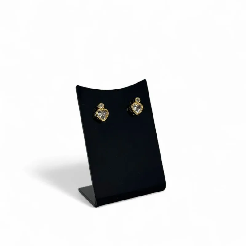 BRINCO PONTO DE LUZ COM CORAÇÃO PENDURADO ZIRCONIA CRISTAL - BANHADO A OURO 18K