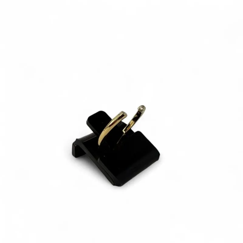 ANEL REGULAVEL COM ZIRCONIA NAS PONTAS CRISTAL  - BANHADO A OURO 18K