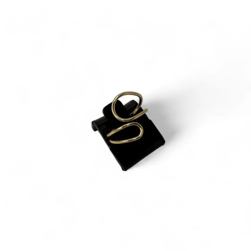 ANEL REGULAVEL FORMAS ORGANICA  - BANHADO A OURO 18K