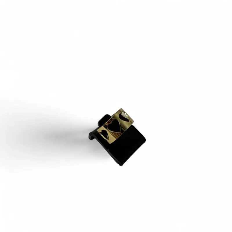 ANEL REGULÀVEL COM CORAÇOES VAZADOS  LADO A LADO LISO  - BANHADO A OURO 18K