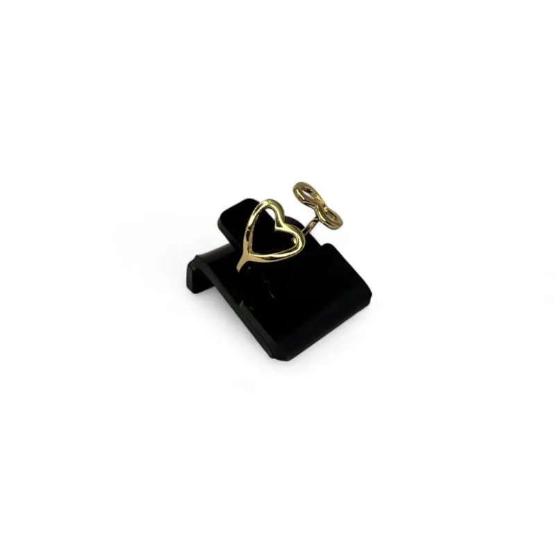 ANEL REGULAVEL CORAÇÃO LISO + ARO COM CORAÇÃO LISO - BANHADO A OURO 18K
