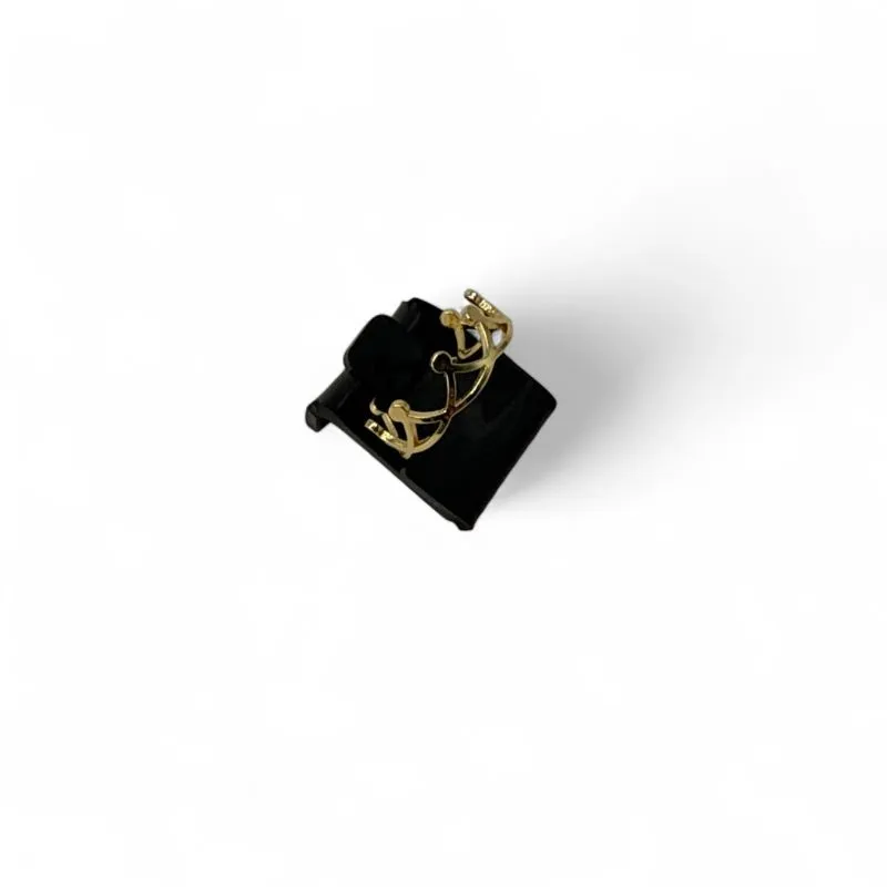 ANEL REGULÀVEL COROA LISA - BANHADO A OURO 18K