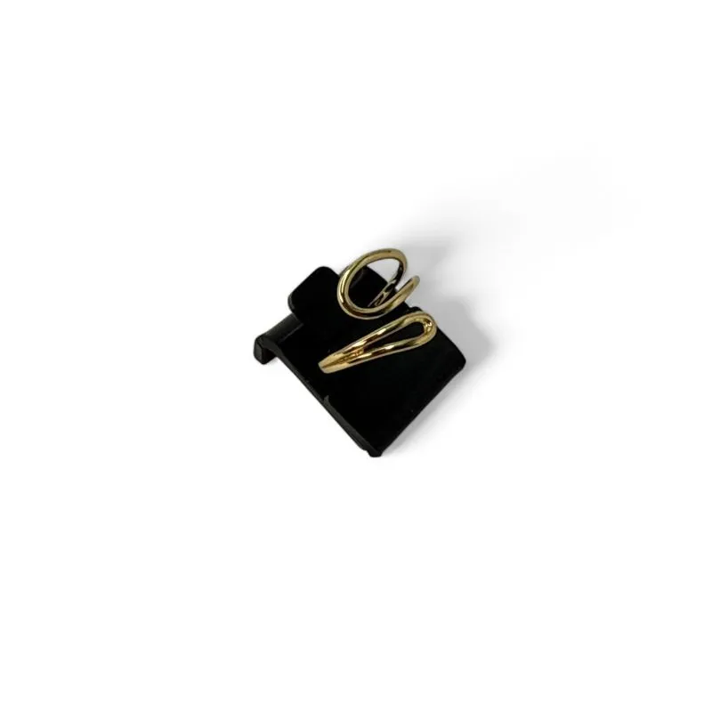 ANEL REGULAVEL FORMAS ORGANICA COM PONTA ESTREITA   - BANHADO A OURO 18K