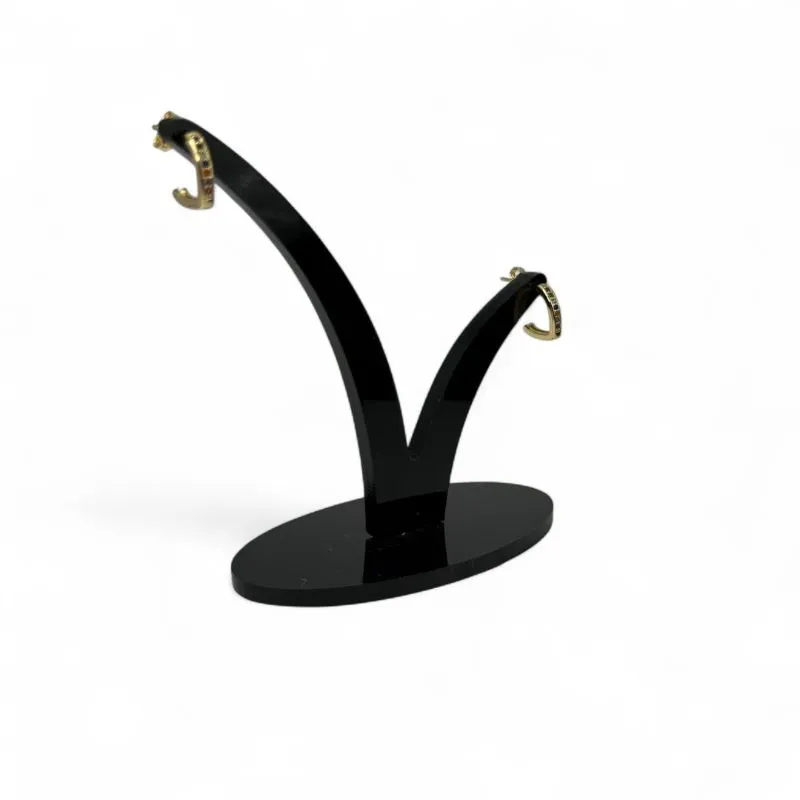 BRINCO ARGOLA TORTA COM MICRO ZIRCONIA COLORIDA  - BANHADO A OURO 18K