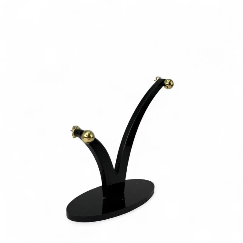BRINCO PEQUENO BOLINHA MÉDIO LISO - BANHADO A OURO 18K