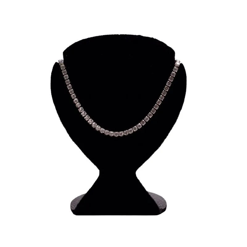 CHOKER RIVIERA GROSSO ZIRCONIA CRISTAL COM EXTENSOR - BANHADO A PRATA 925
