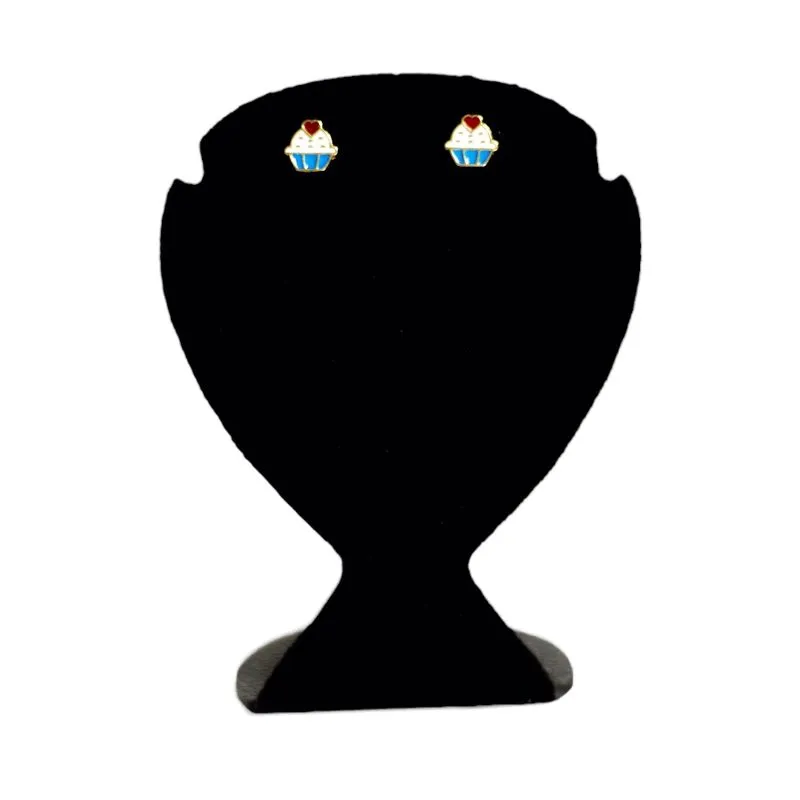 BRINCO INFANTIL CUPCAKE RESINADO  -BANHADO A OURO 18K