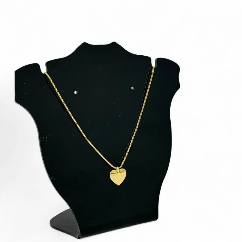 CORRENTE VENEZIANA CORAÇÃO LISO - BANHADO A OURO 18K