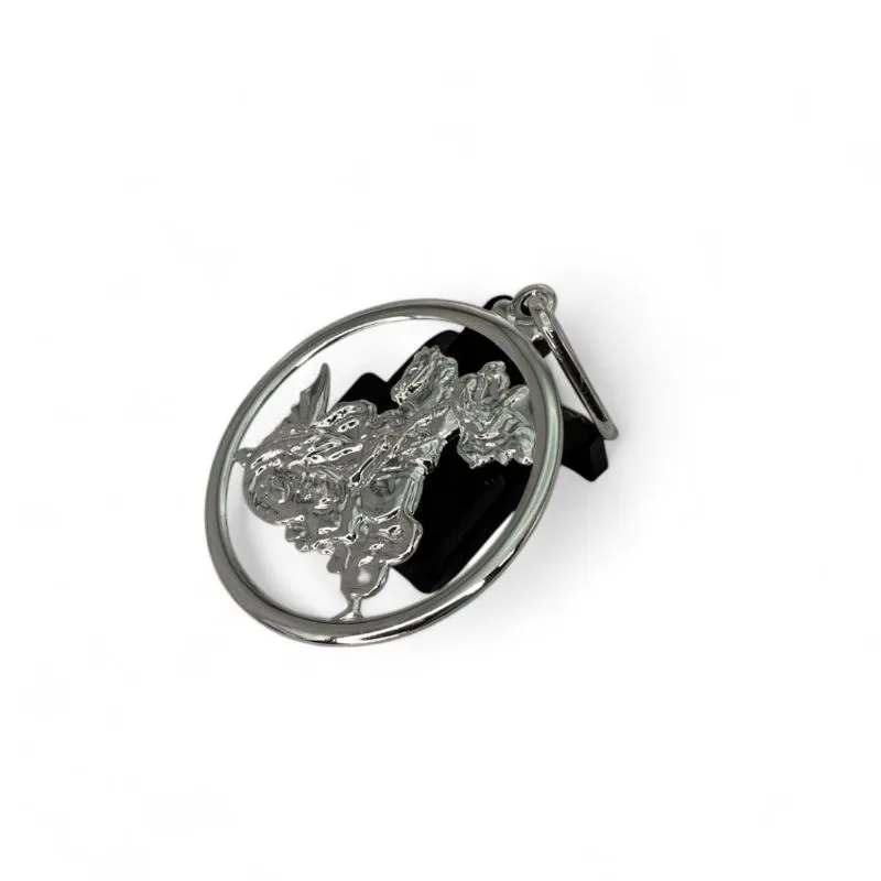 PINGENTE SÃO JORGE GRANDE - BANHADO A RÓDIO BRANCO