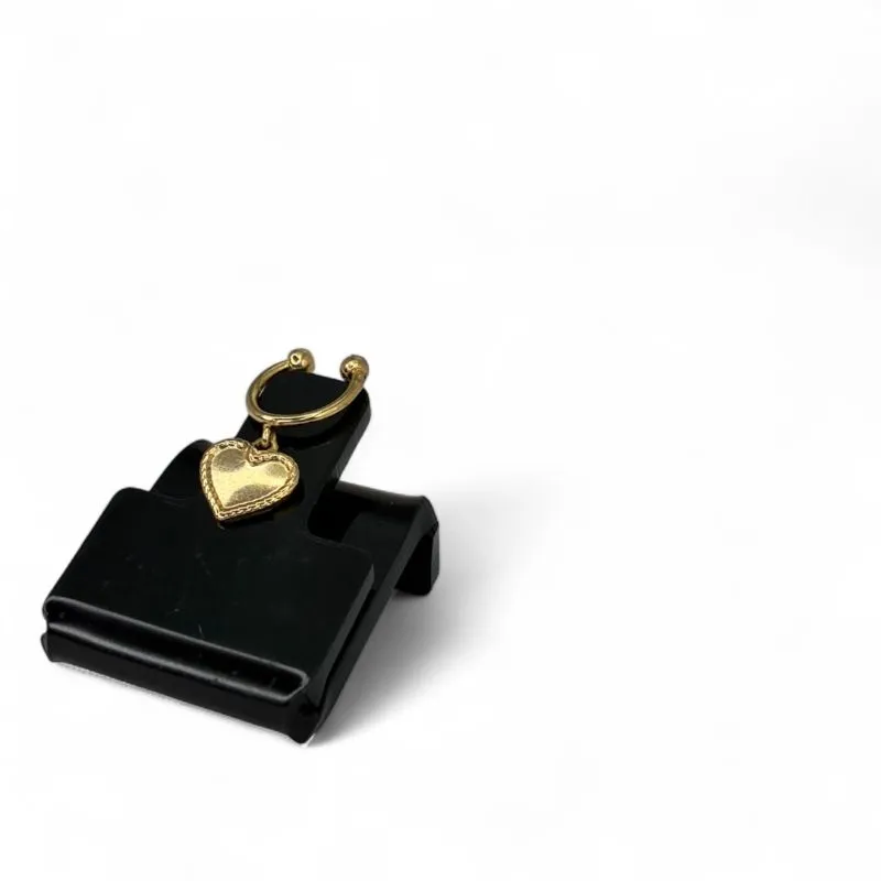 PIERCING FAKE ARGOLA CORAÇÃO CHEIO PEQUENO - BANHADO A OURO 18K