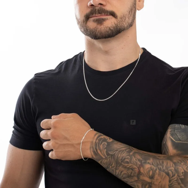 PULSEIRA GRUMET FINO -PRATA 925