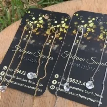 BRINCO MÉDIO CORRENTE VENEZIANA COM PALITO LISO E GOTA CRISTAL DUPLO - BANHADO A OURO 18K