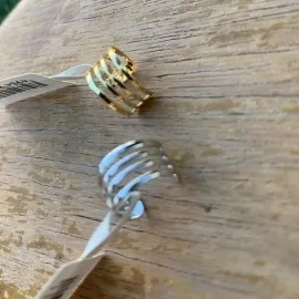 PIERCING FAKE 3 FIOS LISOS- BANHADO A OURO 18K