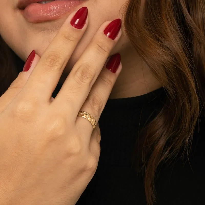 ALIANÇA ESTRELINHA FOSCA 7MM Nª17 - BANHADO A OURO 18K