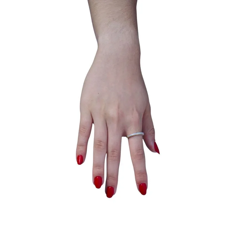 ANEL APARADOR COM  MICRO ZIRCONIA CRISTAL Nº 17- BANHADO A OURO 18K