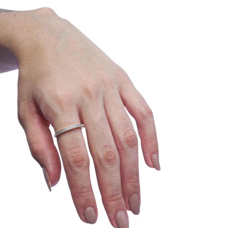 ANEL APARADOR COM MICRO ZIRCONIA MÉDIO CRAVADA CRISTAL Nº 20- BANHADO A OURO 18K