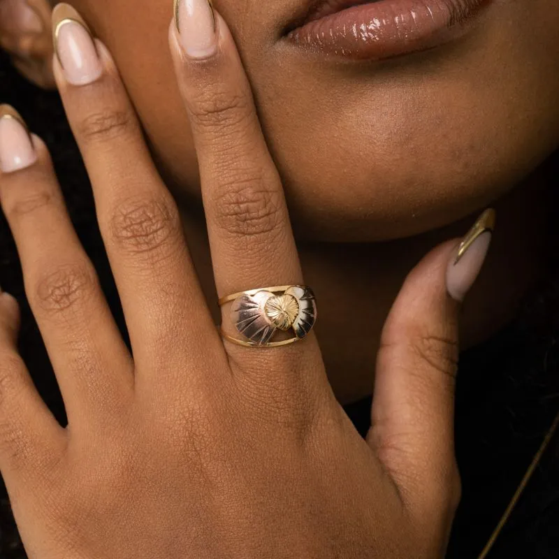 ANEL ARO DUPLO COM 3 CORAÇOES DIAMANTADO LISO 3 TONS ROSÉ, PRATA E OURO  Nº24 - BANHADO A OURO 18K