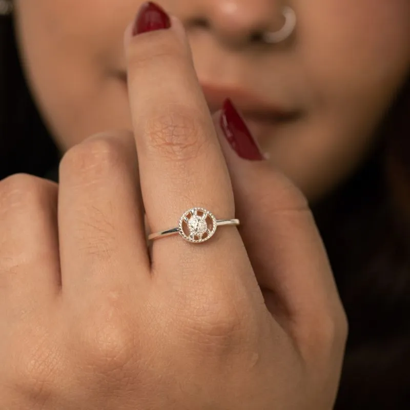 ANEL ARO LISO TARTARUGA LISA PONTILHADA Nº19 - BANHADO A PRATA 925