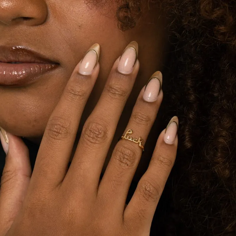 ANEL FALANGE LUCK Nª07- BANHADO A OURO 18K