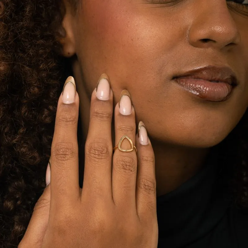 ANEL FORMAS GEOMETRICA GOTA Nª04  - BANHADO A OURO 18K