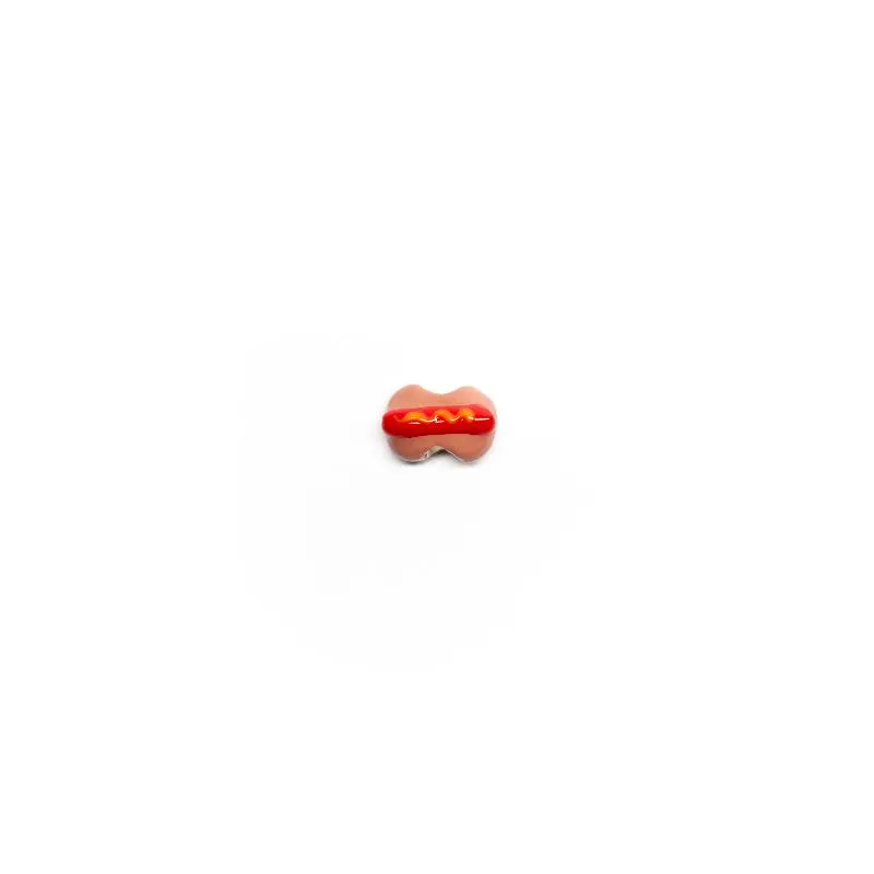 BERLOQUE SEPARADOR CACHORO QUENTE RESINADO - BANHADO A OURO 18K