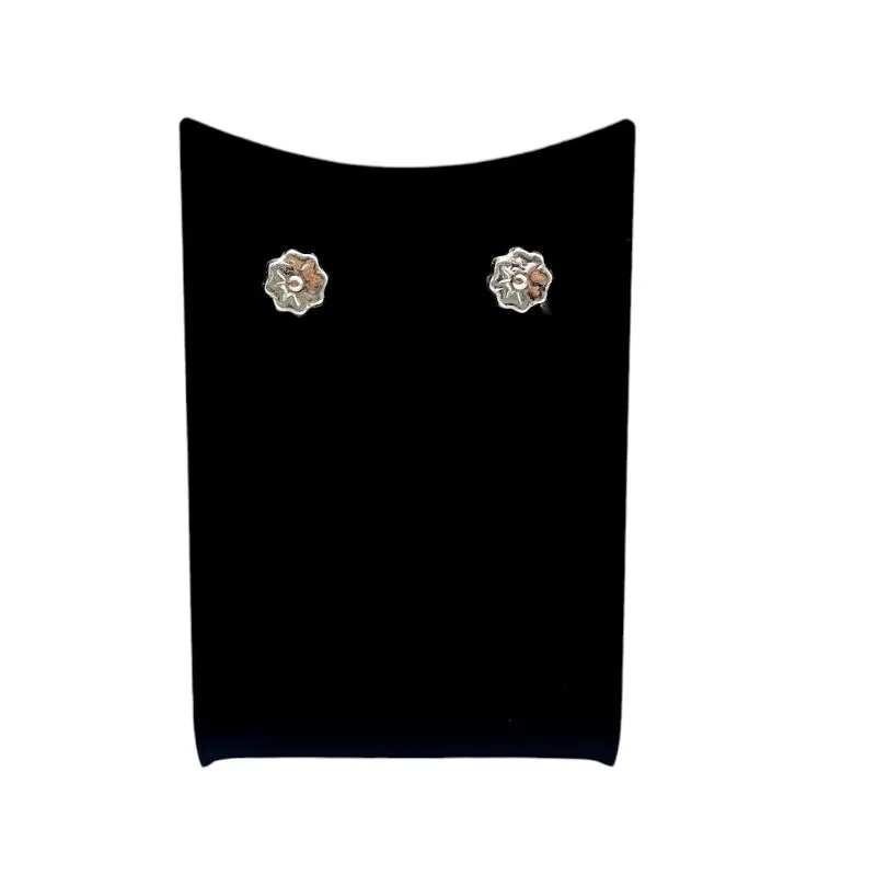 BRINCO FLOR PEQUENO SIMPLES   - PRATA 925