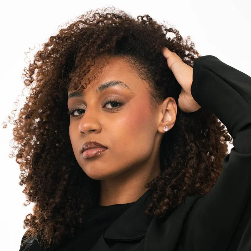 BRINCO PONTO DE LUZ REDONDO GRANDE COM 6 GARRAS ROSÉ- BANHADO A PRATA 925