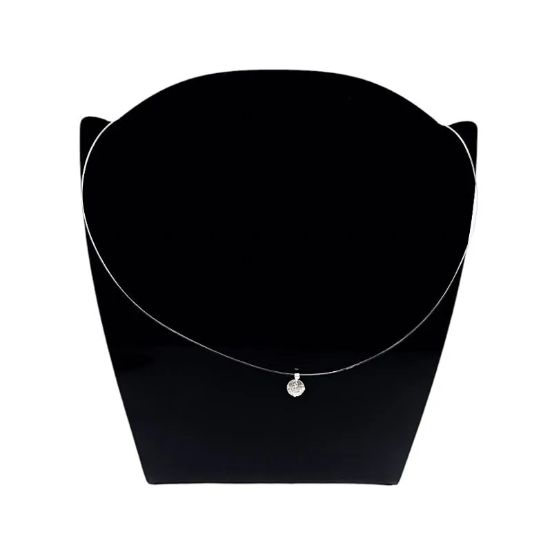 CORRENTE FIO DE NAILON COM PONTO DE LUZ ZIRCONIA CRISTAL -PRATA 925