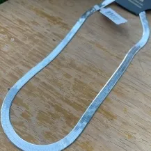 CORRENTE LAMINADA 40CM - PRATA 925