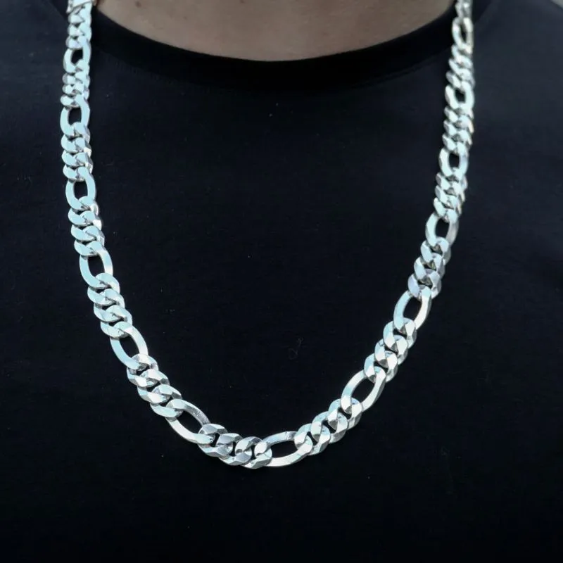 CORRENTE MASCULINA 3X1 GROSSA COM FECHO GAVETA 70CM  12MM - BANHADO A PRATA 925