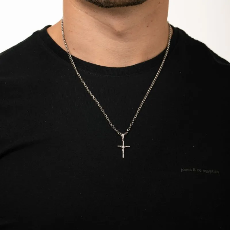 CORRENTE MASCULINA ELO PORTUGUÊS  MÉDIO 60CM- BANHADO A RÓDIO BRANCO